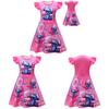 Stitch Girl Princess Pajama Dress With Cotton Blend Fabric For Kids
