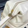 Double-Layer Cloud Makeup Bag for Women: Large-Capacity, Portable Travel PU Toiletry & Cosmetics Organizer