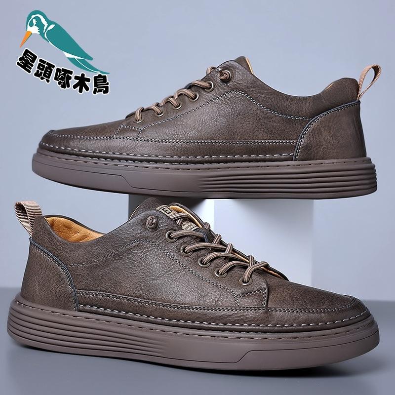 Star-headed woodpecker casual board shoes men's 2025 autumn and winter new men's trendy shoes rubber shoes