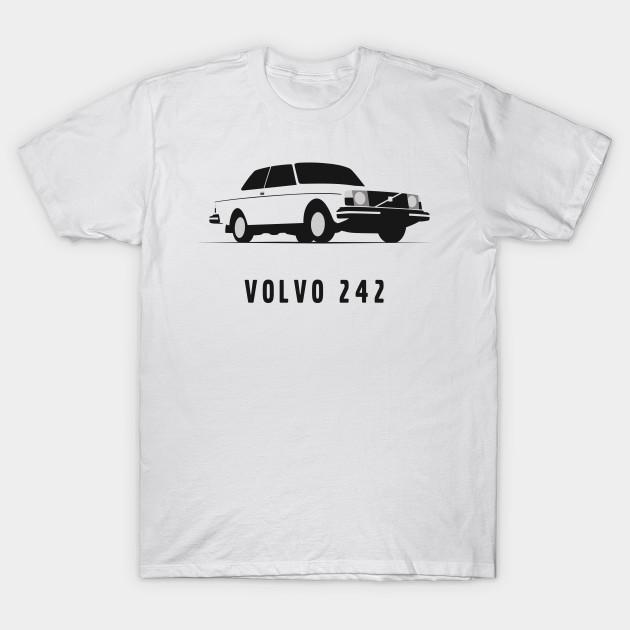 

Men Black Print T-shirt Volvo 242 No-Cut Transfer Paper Print Cotton Tshirt 2XL білий
