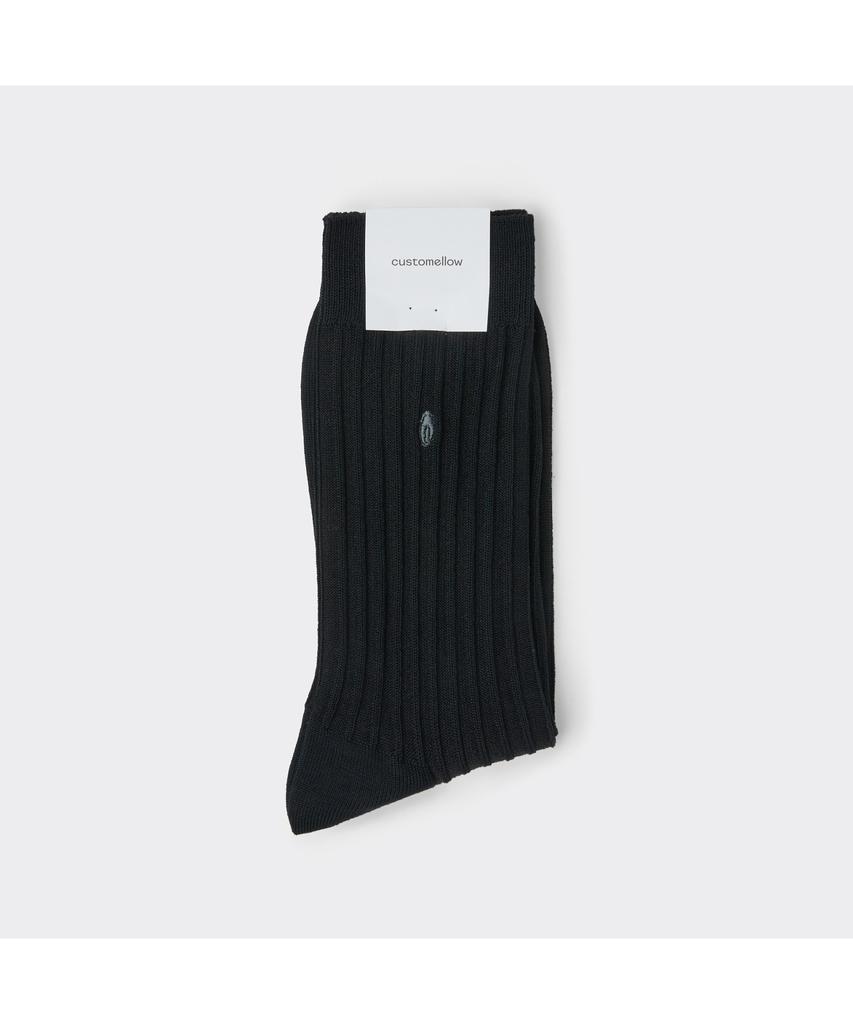 Keoseuuteommellou Black Rib Logo Socks Calax26101Bkx