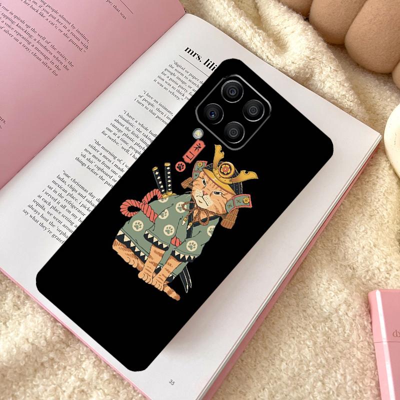Ukiyo-e Samurai Cat Neko Ramen Case For Samsung Galaxy M31 M13 M11 M12 M14 M15 M06 M16 M36 M56 M53 M32 M52 M35 M55 M34 M54
