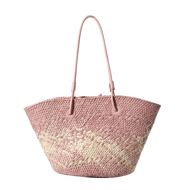 Casual Rattan Large Capacity Tote Designer Wicker Woven Women Handbags Summer Beach Bali Straw Bag Lady Travel Big Basket Purse