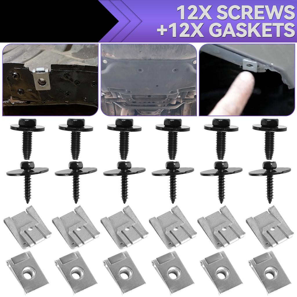 24x Under Engine Cover Undertray Clips Screws Bolts A0049943145 A0049941845 A0019906036 N000000001410 for Mercedes G S E C Class