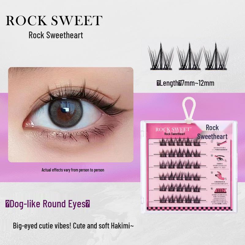 Самоклеящиеся объемные ресницы Rock Sweetheart Glue-free False Eyelashes - Dog-like Round Eye