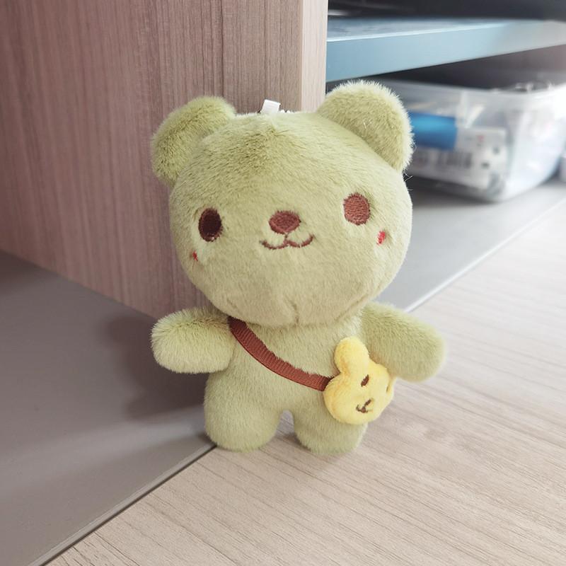 Charming Miniature Rabbit Plush Toy Soft Key Ring Accessory Fluffy Bunny Bag Decor Yellow Bear