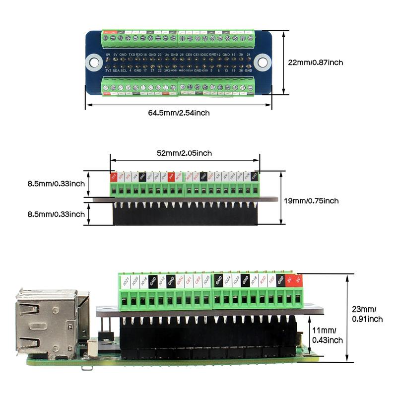 GPIO-Klemmblock-Breakout-Board für Raspberry Pi 4/ Zero 2W