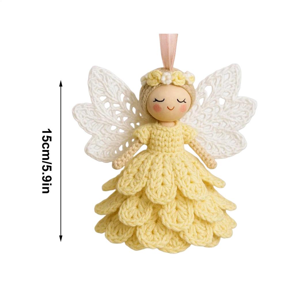 DIY Angel Decorative Crochet Set Homemade Beginner Crochet Craft Kit Material Pack Crochet Angel Christmas Tree Ornament
