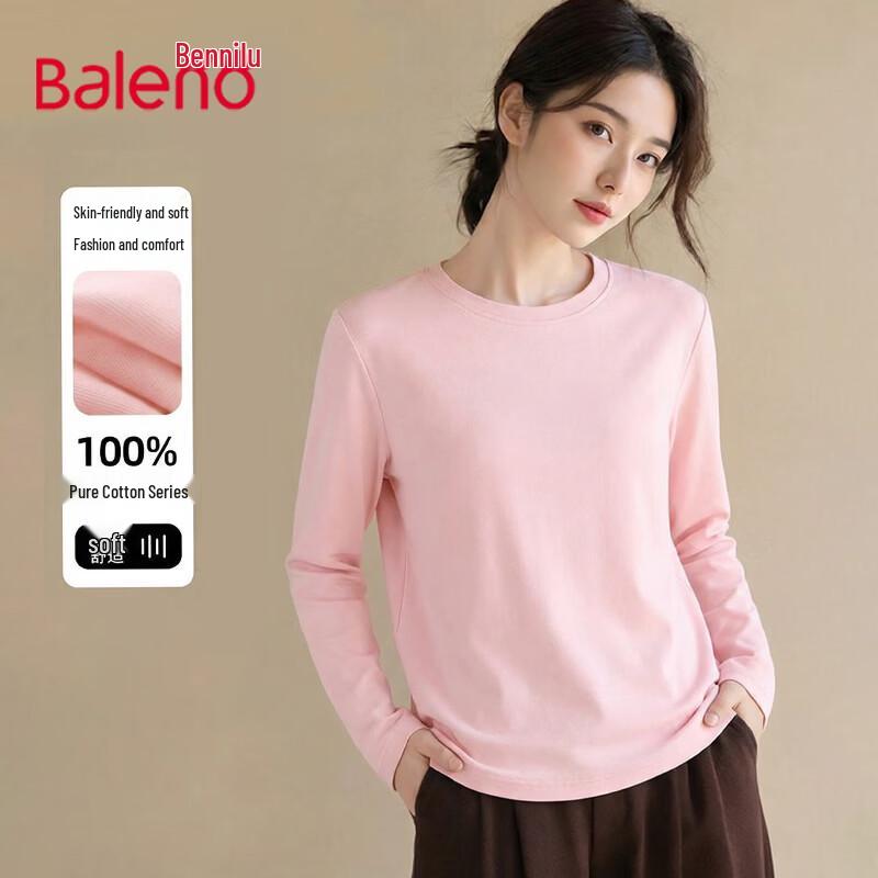 Baleno Women's 100% Cotton Loose Fit Long Sleeve Round Neck T-shirt
