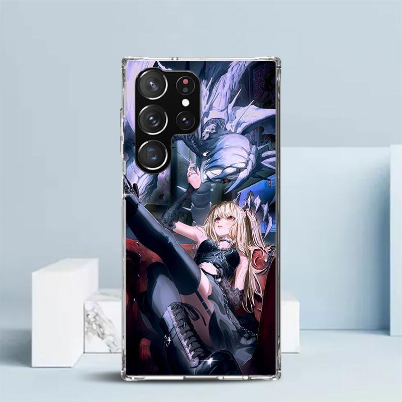 N-Note D-Death MisaMisa Phone Case For Samsung Galaxy S24 S25 Edge S26 Ultra S22 S23 Plus S21 + S20 FE Soft TPU Back Cover Galax