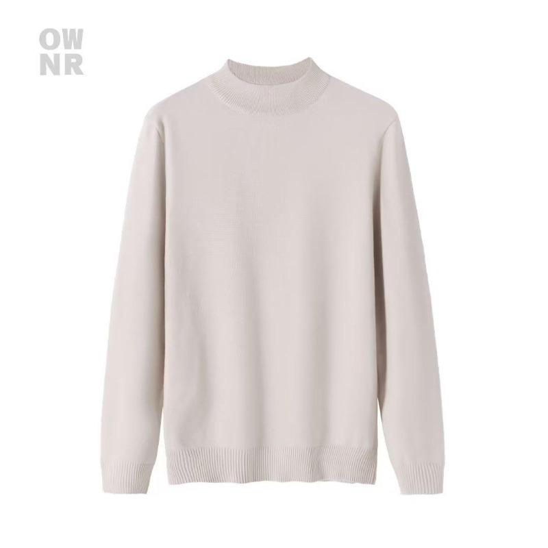 

Men s Slim Fit Black Knit High-Neck Sweater - Autumn/Winter Korean Style Base Layer M