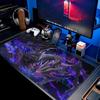 Gaming-Mauspaddel Lila Dunkler Drache Fantasy-Kreatur Kunst Schreibtischunterlage Rutschfester Gummi Tastatur Magisches Biest XXL Schreibtisch-Tischmatte