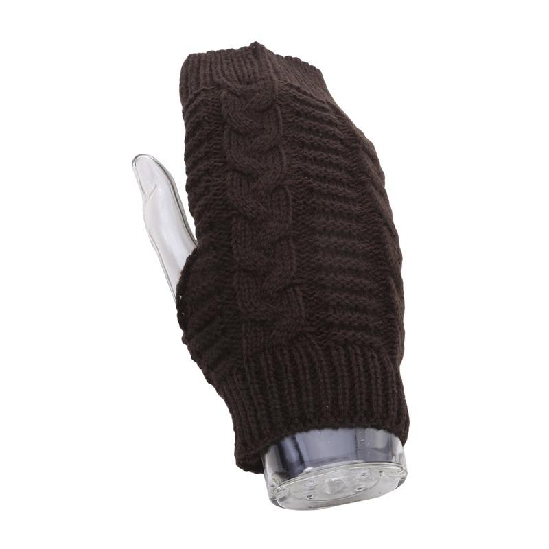 Women Winter Warm Fashion Knitted Arm Fingerless Gloves Outdoor Soft Touchscreen Mittens