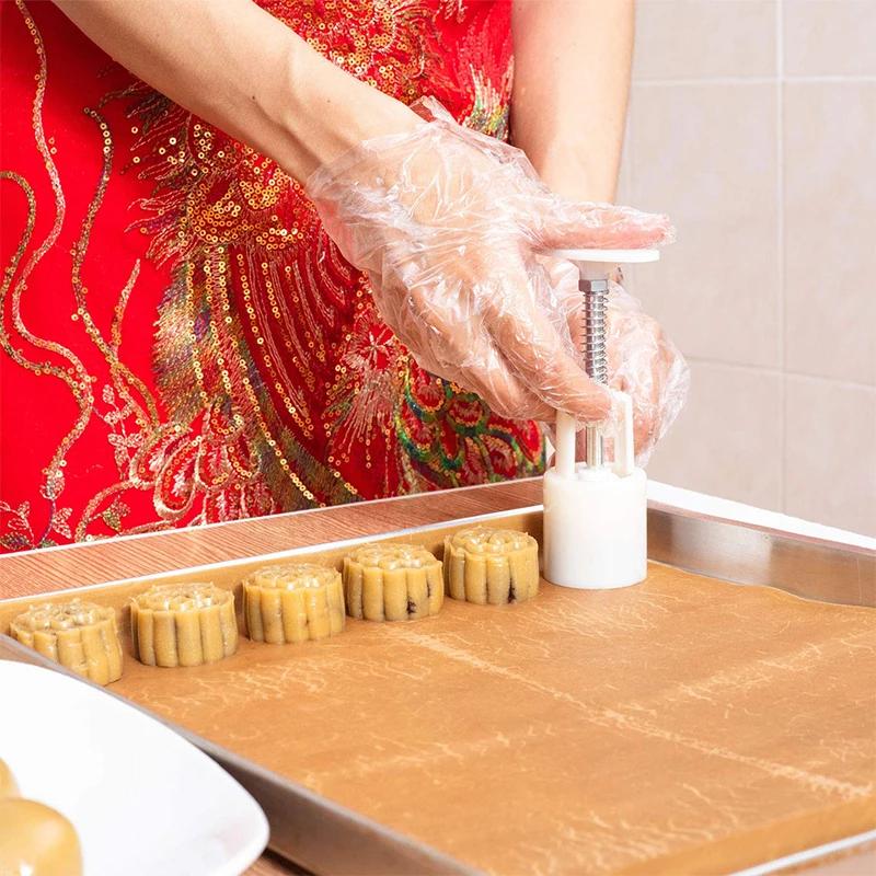 Gelee Mondkuchenform Kunststoff Mondkuchenform Presse mit Keksstempeln Rund Chinesische Traditionelle Mondkuchenform 0086