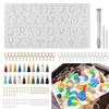 WTEMPO DIY Keychain Tassel Pendents Making Molds English-letter-Shaped Resin Molds Epoxy Molds for Beginners & Adults Handicrafts Making Mold Set