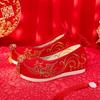 Xiuhua Women's Pearl Tassel High Heels - Ancient Style Pointed Toe Wedding Shoes for Bride, Hanfu Toasting Shoes