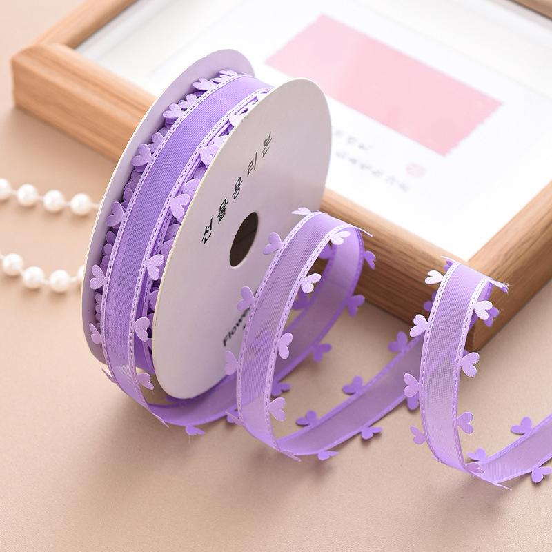 2.5cm Wide Double-Sided Durable Ribbon Premium Colorful Soft Heart Romantic Accessory Exquisite DIY Lightweight 20 Yard