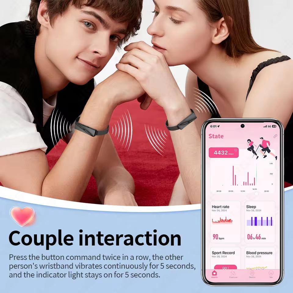 Anruferinnerung Smartwatch Armband für Männer Frauen Sport Fitness Tracker Smart Armband Herzfrequenz Blutsauerstoffmonitor Schrittzähler