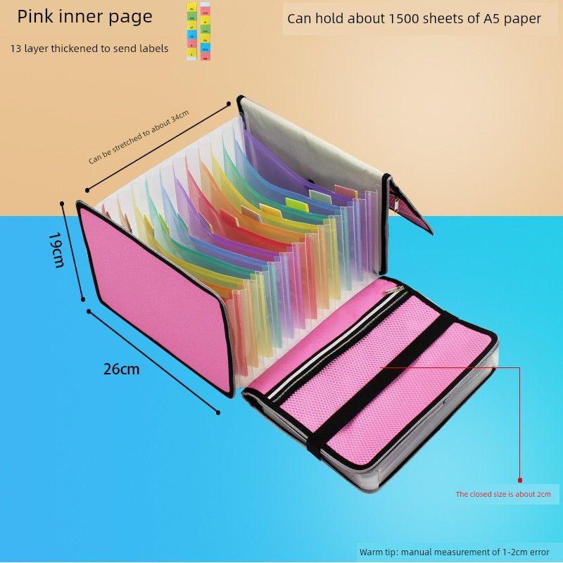 A5 Financial Storage Organizing Bag Multi-Layer Folder Small Size Invoice File Holder Bill Bag Desktop Office Storage Clip