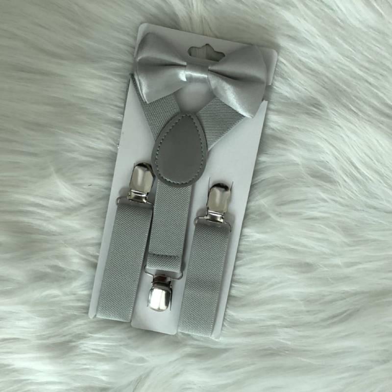 Elegante Set di Bretelle Elastiche e Papillon per Bambini e Bambine in Diversi Colori