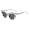 Sparkling Cat Eye Eye Sunglasses Large Frame Rhinestone Accents Rhinestone Eye Sunglasses Lightweight UV Protection