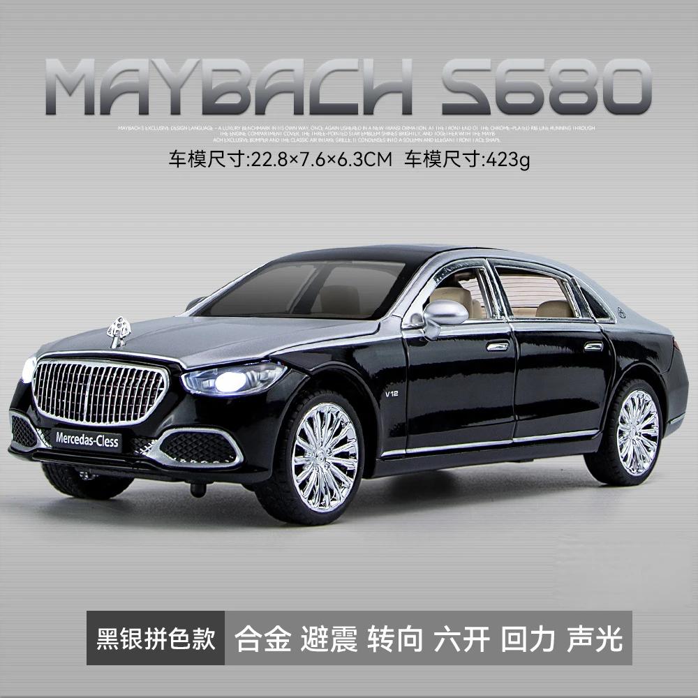 1:24 Mercedes Benz Maybach S680 Simulation Alloy Car Model Decoration Collection Gift Toy Die Casting Model Boy Toy
