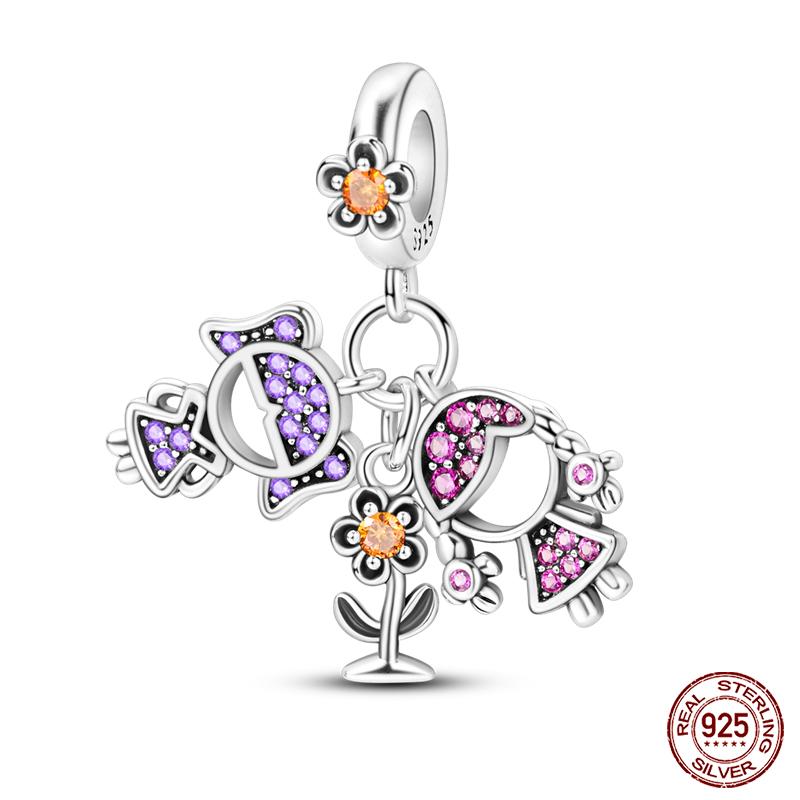 New In Real Copper Boys And Girls Bicycle Charms Beads Fit Qikaola Original Bracelets Fine Diy Jewelry Making