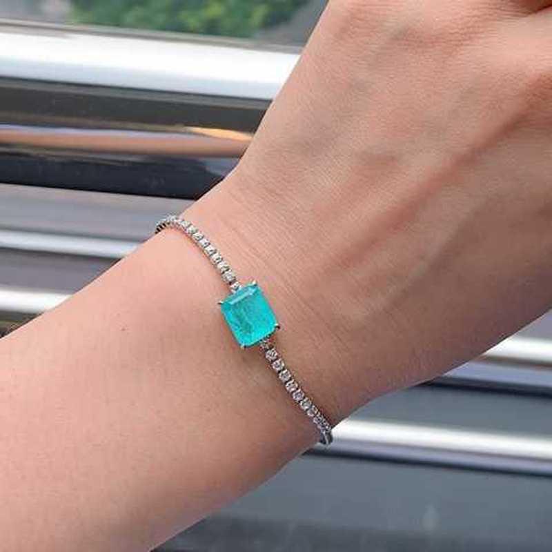 

Браслет SACE GEMS из медного сплава с цирконом — стильный и изысканный свадебный подарок для подруги синий