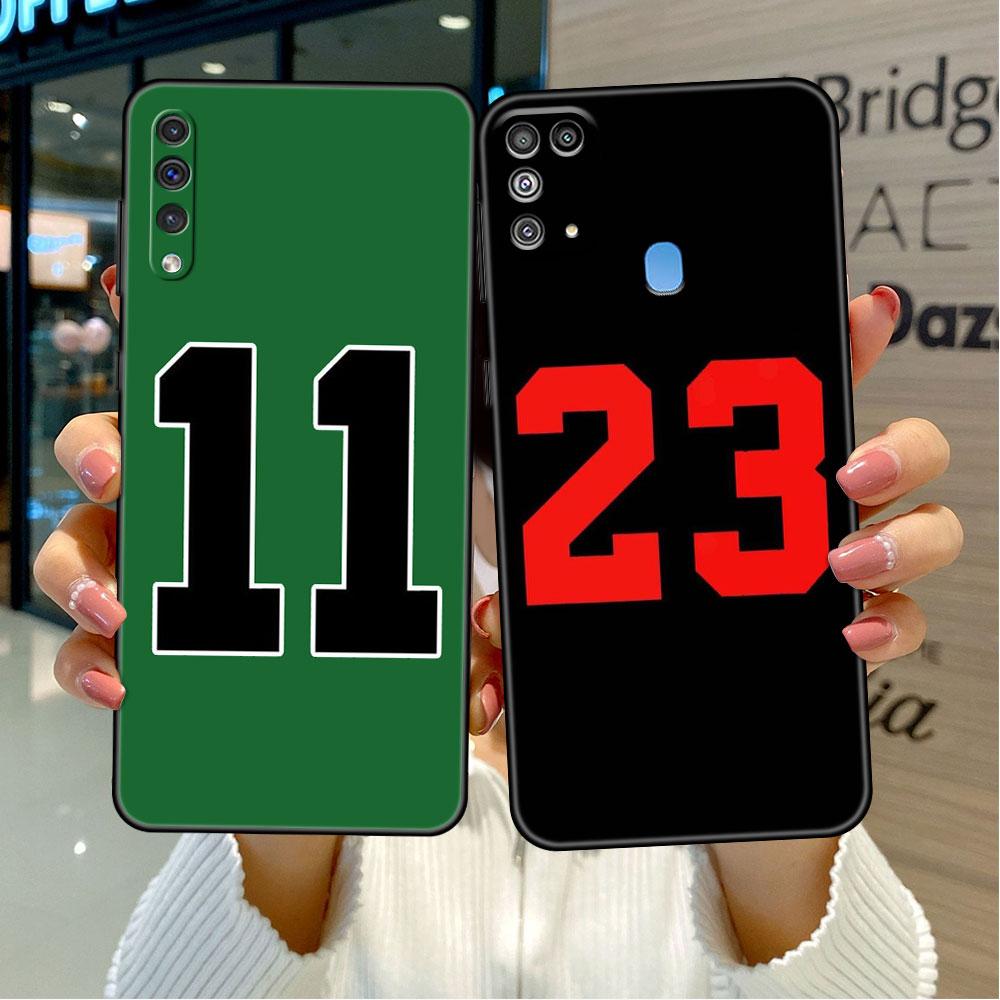 Coque pour Samsung Galaxy A50 A70 A30 A20s A20e A10 A40 A10s A10e M52 M51 M31 M30s M21 Noir Housse de téléphone Numéro porte-bonheur