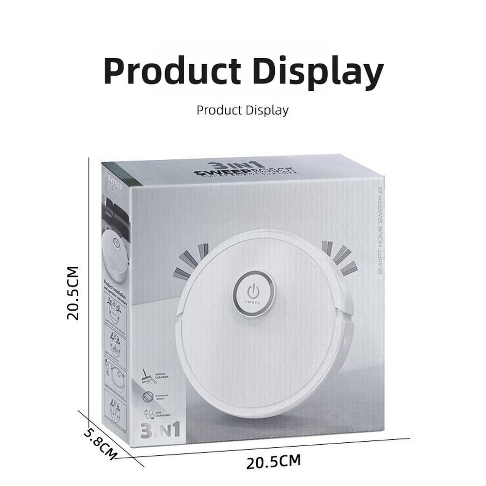 Smart Robot Vacuum Cleaner 3In1 Sweep Mop Side Suction All-in-One Cleaning Ultra-Slim Low Noise 50-Minute Runtime Vacuum Cleaner