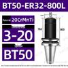 BT50-ER Collet Chuck Holder: Carburized & Blackened with ER Spring for CNC Machining