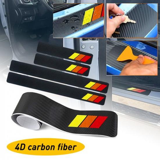 For Nissan Sill Plate Door Scuff Cover Scratch Decal Anti Sticker Protector 5PCS