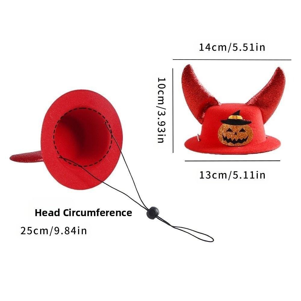 Adjustable Halloween Pet Hat Pumpkin Cat Cosplay Hat Cat Headwear Dog Dress Up Cap  Halloween Decor