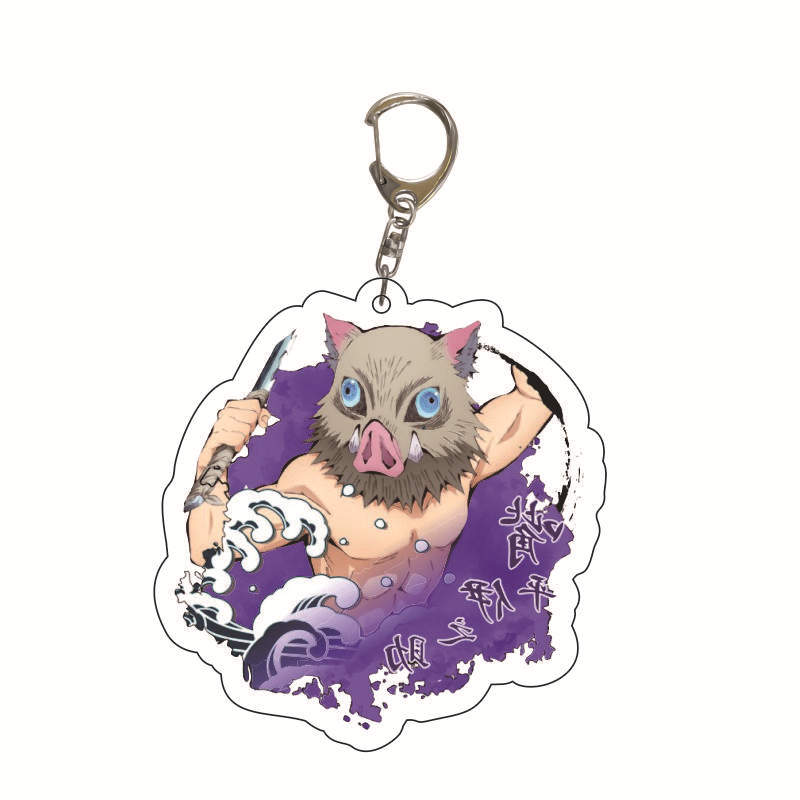 Anime Keychains Keychain Demon Slayer Kimetsu No Yaiba Acrylic Key Ring Cute Funny Cartoon for Friends