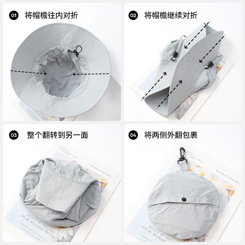 New summer can store large edge shading anti-ultraviolet bucket hat tourism outdoor mountaineering camping sun hat tide