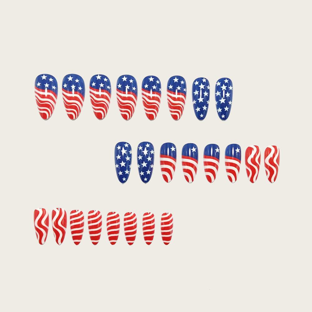 Red Independence Day Nail Art Nails For Women Fake Nails Independence Day Manicure Wearable Nails