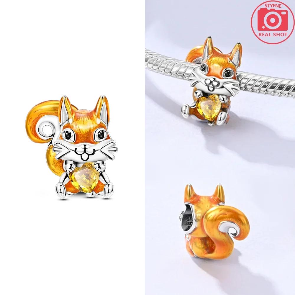 Autumn Harvest Series Squirrel Maple Leaf Pumpkin Copper Charms Pendants Fitoriginal Bracelets Diy Jewelry