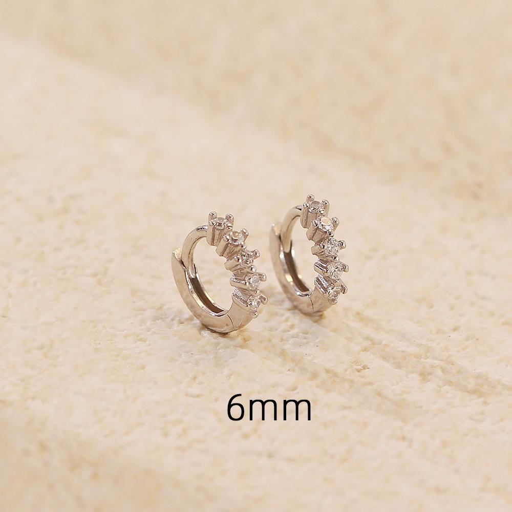 S925 Sterling Silver Ear Cuff with Stone-Inlay in French Niche Design 925 Silver