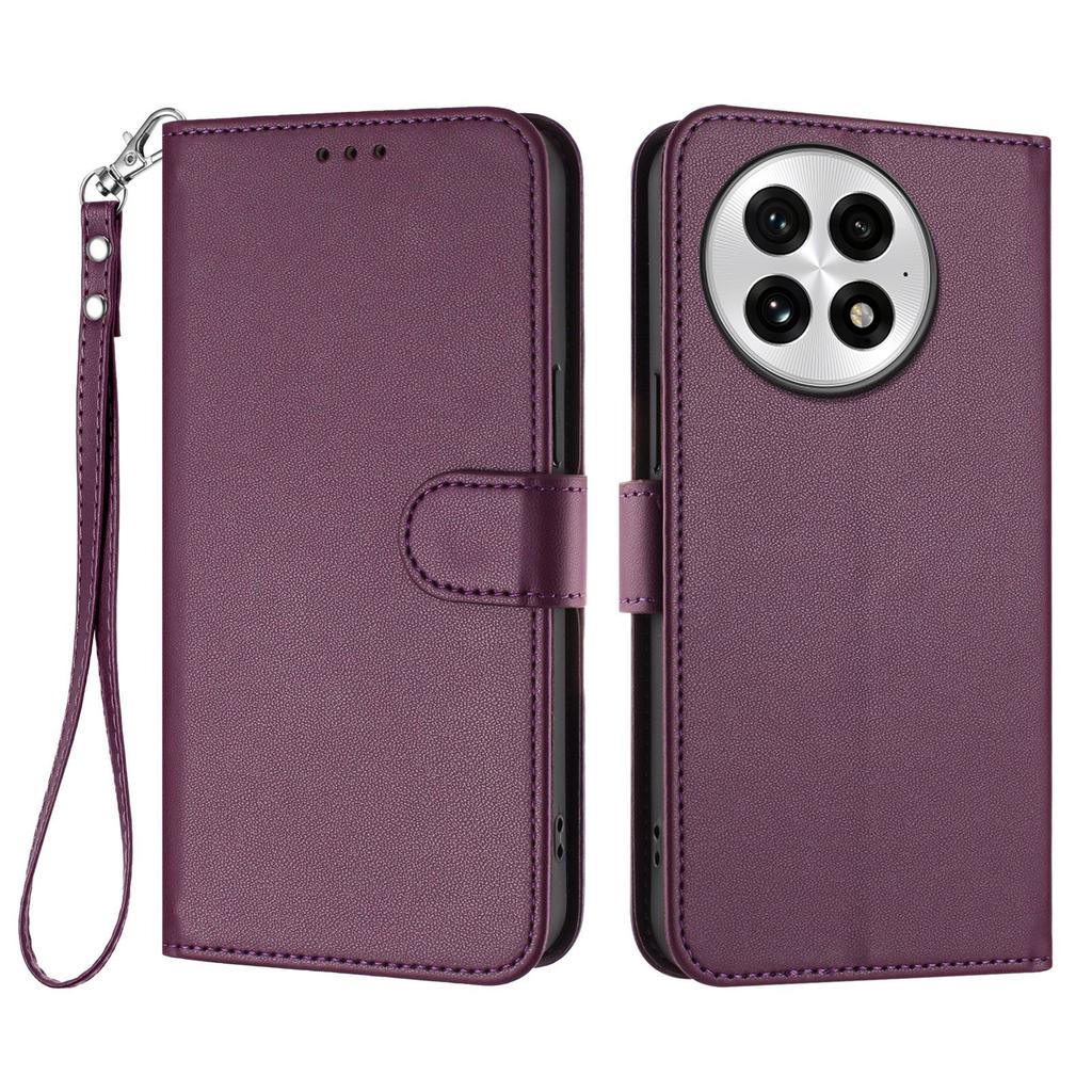 For OnePlus 13 Leather Case Wallet Stand Phone Cover with Wrist Strap
