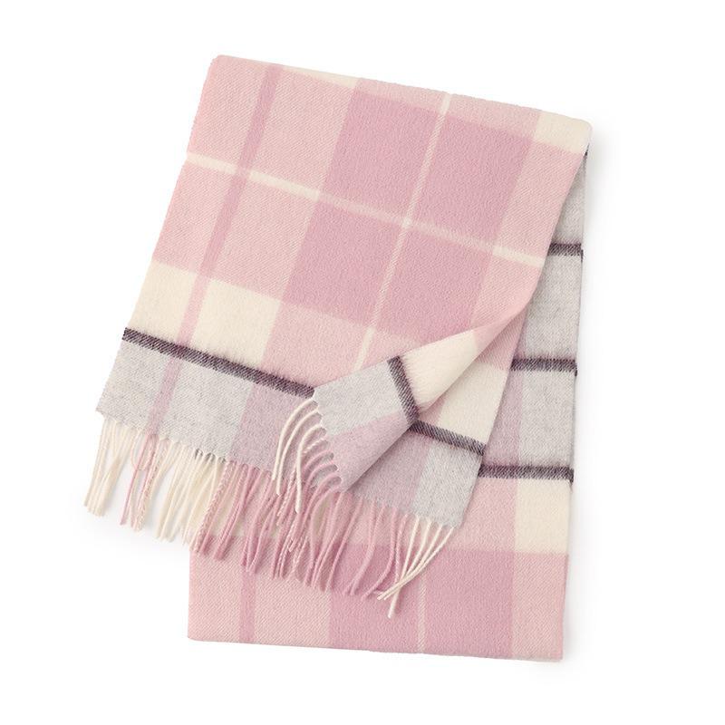 Hong Rong Unisex Wool Plaid Scarf - Warm for Autumn/Winter