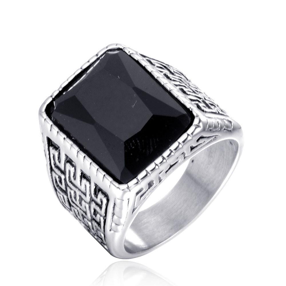 

Геометрические резные квадратные красные черные 5A циркон бриллианты драгоценные камни кольца Bague для мужчин 18k позолоченные ювелирные изделия из нержавеющей стали крутые 13