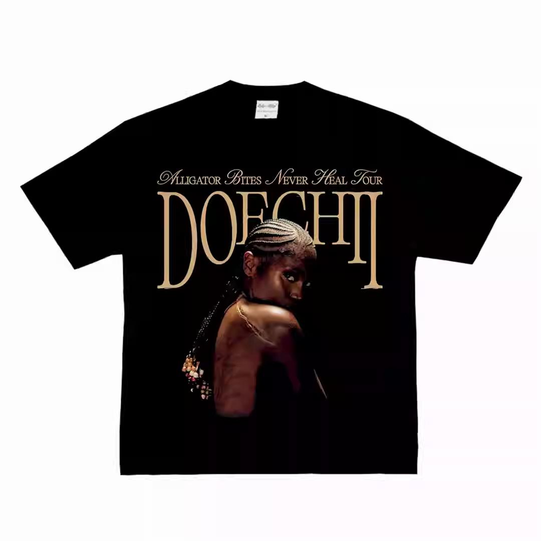

Doechii Alligator Bites Never Heal Tour TShirt Womens Streetwear Grunge Graphic Tee Oversized RB Singer Fan Merch Cotton Top M