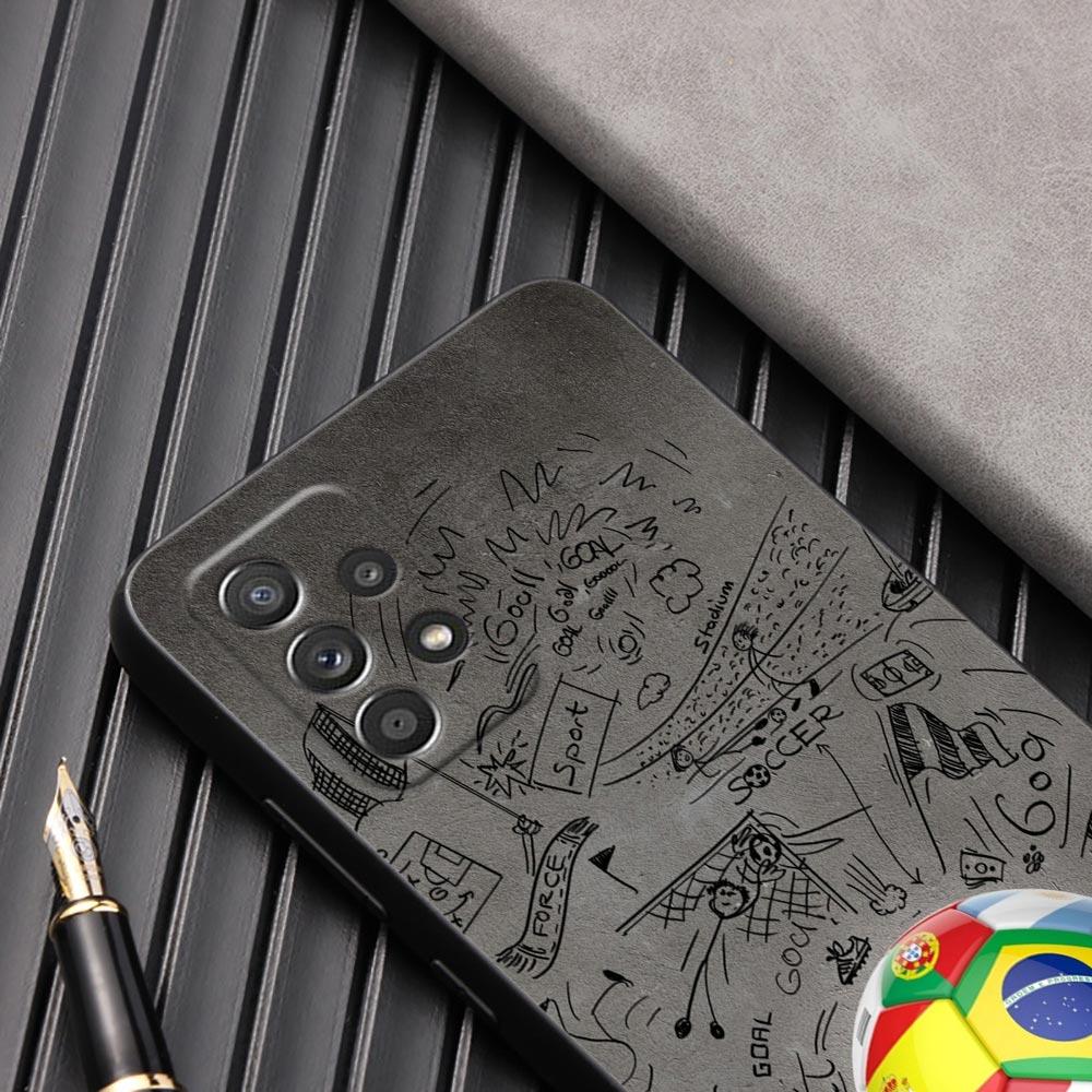 Fire Football Soccer Ball Phone Case For Samsung Galaxy A57 A56 A37 A55 A36 5G A26 A54 A52 A35 A34 A25 A17 A16 A15 A07 A06 Cover