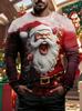 Funny Christmas Ornament Printed T-Shirt Santa Claus Costume 3D Print Men's Long Sleeve T Shirt Harajuku Pullovers Men Clothing