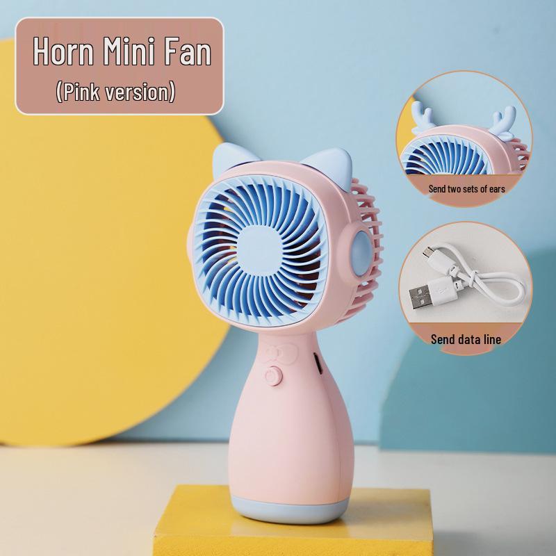 Portable Mini Cartoon Flower USB Desk Fan - Student Gift