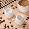 NIYANGLE Mini Milk Pitcher, 50ml, CoffeeMilk Jug, Ceramic White Milk Pot, Pack of 4