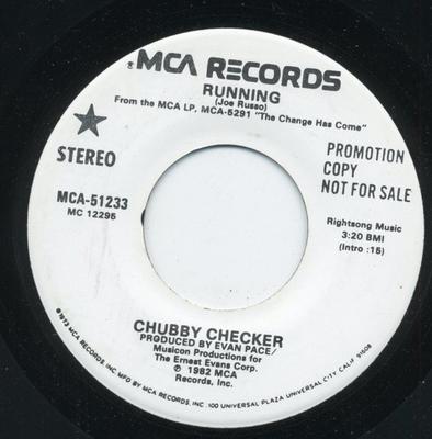 7-Zoll Schallplatte CHUBBY CHECKER - Running MCA51233 MCA Records 1982 US Rock Gebraucht