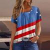 Summer Tops For Women Print For Women O-Collar Short Sleeve Comfy Womens Tops
