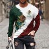 Uomo Primavera Autunno T-Shirt Girocollo Maniche Lunghe Top Uomo Sportivo Taglie Forti Vintage Stampa 3D Pullover