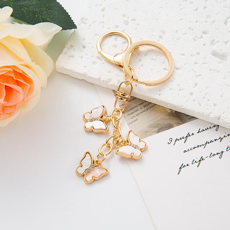 Butterfly Rhinestone Metal Keychain Pendant